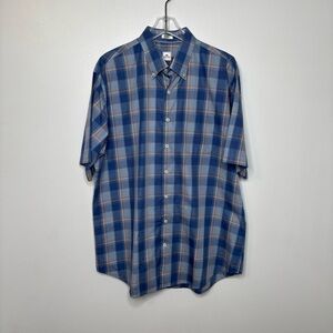 Peter Millar Plaid Short Sleeve Button Down Shirt Men’s XL